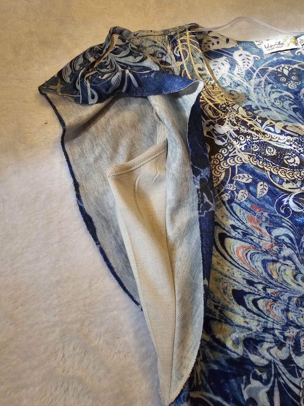 Unity World Wear Blue Paisley V-Neck Tunic - Picture 5 of 7